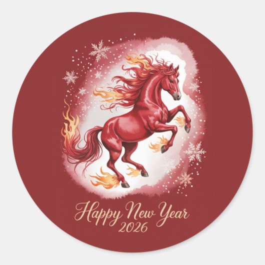 Chinese New year of the Horse 2026 Ronde Sticker (Voorkant)