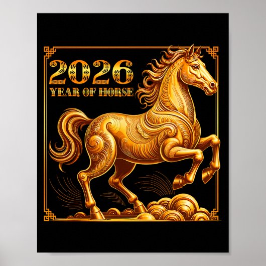 Chinese New Year Of The Horse Chinese Zodiac Year  Poster (Voorkant)