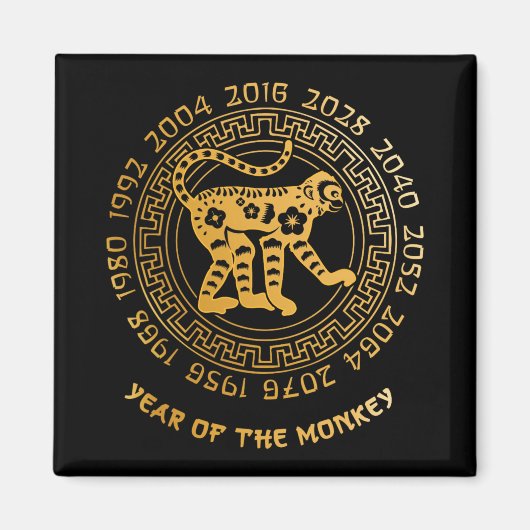 Chinese New Year Of The Monkey Chinese Zodiac Year Magneet (Voorkant)