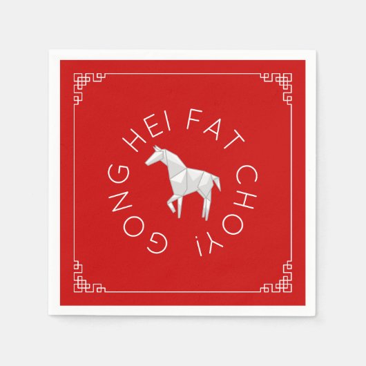 Chinese New Year Origami Horse Servet (Voorkant)