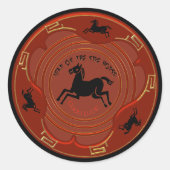 Chinese New Year - Year of the Fire Horse Ronde Sticker (Voorkant)