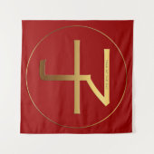 Chinese Nieuw Jaar Goud Ideogram Dierenriem Verjaa Wandkleed (Voorkant (horizontaal))