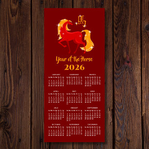 Chinese Nieuw Maanjaar Paard 2026 Kalender Magneet