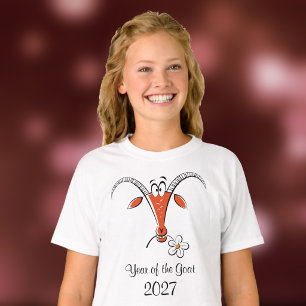 Chinese Nieuw Maansjaar Geit 2027 Zodiac Meisjes T-shirt