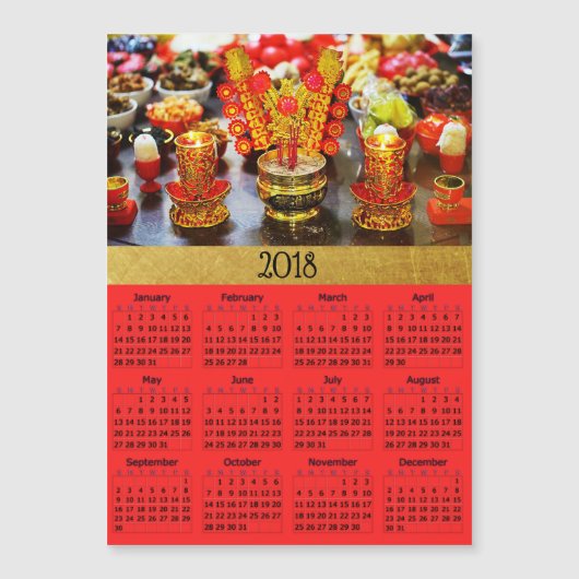 Chinese nieuwe jaarkalender 2018 Magnetische fotok (Voorkant)