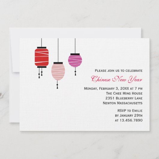 Chinese nieuwe jaarlantaarns kaart (Voorkant)