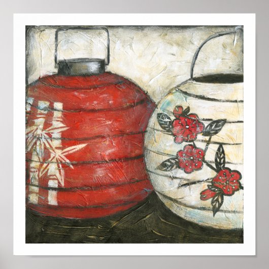 Chinese nieuwe jaarlantaarns met Floral Print (Voorkant)