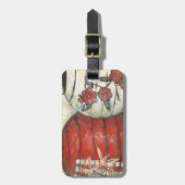 Chinese nieuwe jaarlantaarns met Floral Print Bagagelabel (Voorkant verticaal)