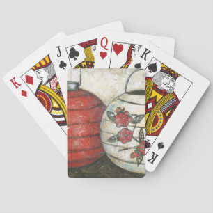 Chinese nieuwe jaarlantaarns met Floral Print Pokerkaarten