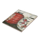 Chinese nieuwe jaarlantaarns met Floral Print Tegeltje (Zijkant)