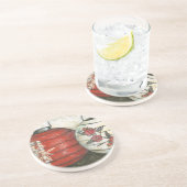 Chinese nieuwe jaarlantaarns met Floral Print Zandsteen Onderzetter (Zijkant)