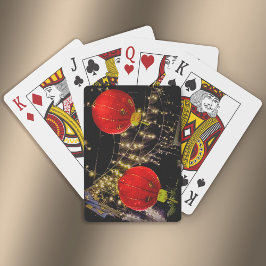 Chinese nieuwe jaarlantaarns pokerkaarten