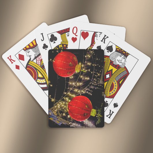 Chinese nieuwe jaarlantaarns pokerkaarten