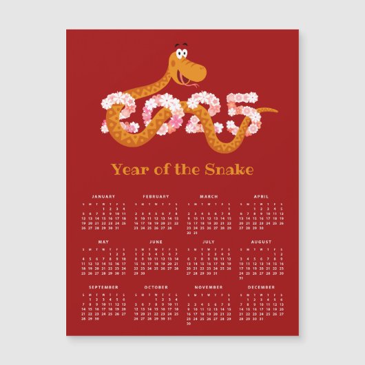 Chinese Nieuwe Maanjaar Zodiac Snake 2025 Kalender (Voorkant)
