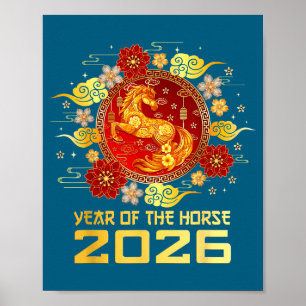 Chinese nieuwjaar 2026 jaar van het paard poster