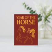 Chinese Nieuwjaar 2026 Paard Briefkaart (Staand voorkant)