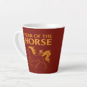 Chinese Nieuwjaar 2026 Paard Latte Mok (Linkerhoek)