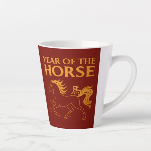Chinese Nieuwjaar 2026 Paard Latte Mok (Rechts)
