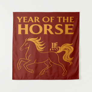 Chinese Nieuwjaar 2026 Paard volgens de Chinese di Wandkleed