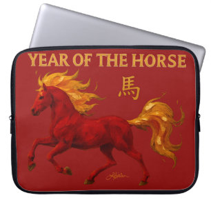 Chinese Nieuwjaar 2026 Yang Vuur Paard Laptop Sleeve
