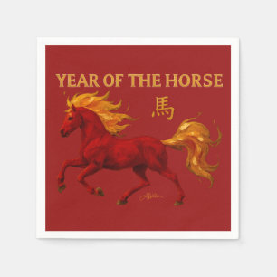 Chinese Nieuwjaar 2026 Yang Vuur Paard Servet