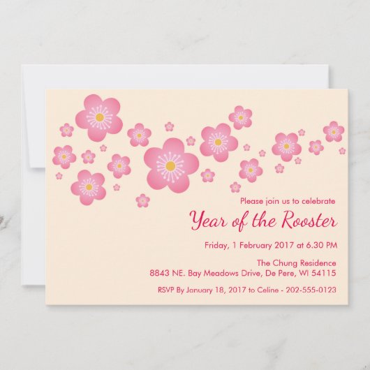 Chinese Nieuwjaar Aangepaste Uitnodiging van de Pa (Voorkant)