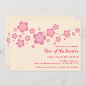 Chinese Nieuwjaar Aangepaste Uitnodiging van de Pa (Voorkant / Achterkant)