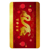 Chinese Nieuwjaar Dragon 2024 gestileerde lantaarn Magneet (Verticaal)
