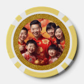 Chinese Nieuwjaar Dragon gepersonaliseerde foto Po Poker Chips (Achterkant)
