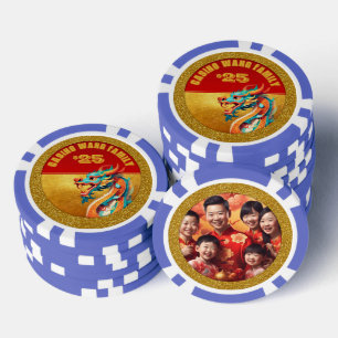 Chinese Nieuwjaar Dragon gepersonaliseerde foto Po Poker Chips