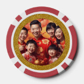Chinese Nieuwjaar Dragon gepersonaliseerde foto Po Poker Chips (Achterkant)