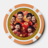 Chinese Nieuwjaar Dragon gepersonaliseerde foto Po Poker Chips (Achterkant)