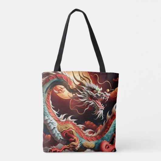 Chinese Nieuwjaar Dragon Zodiac Verjaardag TB03 Tote Bag (Achterkant)