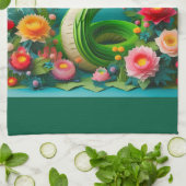 Chinese Nieuwjaar groene Slang 2025 KT3 Theedoek (Gevouwen)