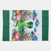 Chinese Nieuwjaar groene Slang 2025 KT4 Theedoek (Horizontaal)