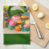 Chinese Nieuwjaar groene Slang 2025 KT7 Theedoek (Quarter Fold)