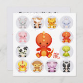 Chinese Nieuwjaar - Jaar van de Draak Feest Feestdagenkaart (Voorkant / Achterkant)