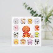 Chinese Nieuwjaar - Jaar van de Draak Feest Feestdagenkaart (Staand voorkant)