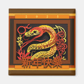 Chinese Nieuwjaar Slang 2025 SqM02 Magneet (Voorkant)