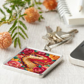 Chinese Nieuwjaar Slang Origami stijl 2025 LMSqK Sleutelhanger (Zijkant)