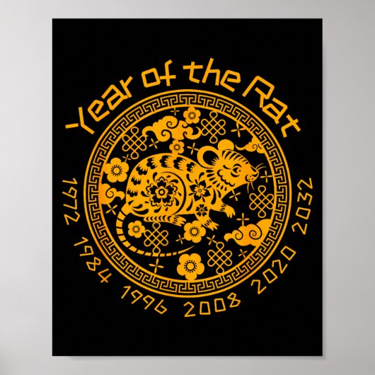 Chinese Nieuwjaar van de Rat Poster (Voorkant)
