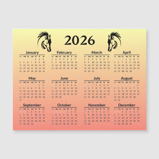 Chinese Nieuwjaar van het Paard 2026 Kalender (Voorkant)