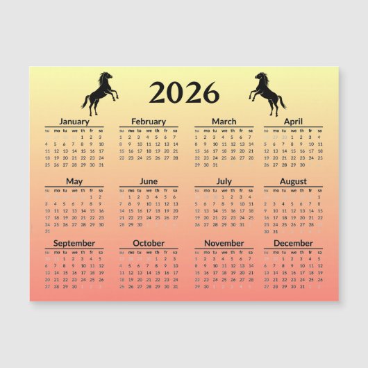 Chinese Nieuwjaar van het Paard 2026 Kalender (Voorkant)