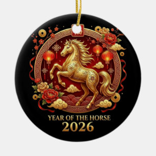 Chinese Nieuwjaar van het Paard 2026 Vieringen Keramisch Ornament