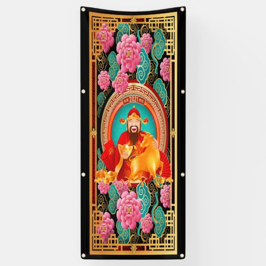 Chinese nieuwjaarbanner spandoek (Verticaal)