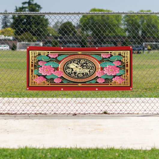Chinese nieuwjaarbanner spandoek (Insitu)