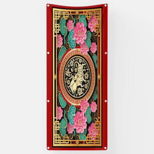 Chinese nieuwjaarbanner spandoek (Verticaal)