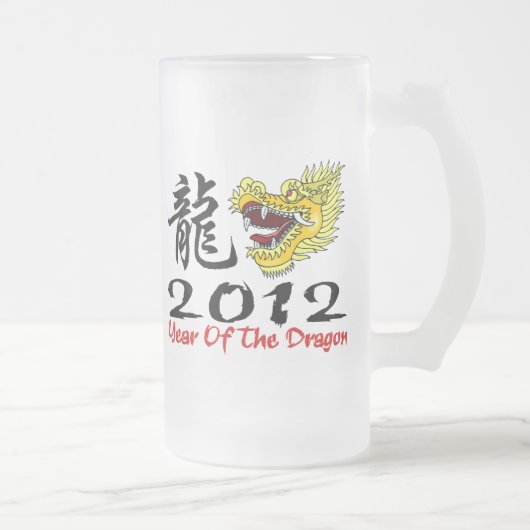 Chinese nieuwjaardraak 2012 matglas bierpul (Rechts)