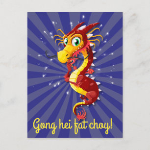 Chinese nieuwjaardraak briefkaart