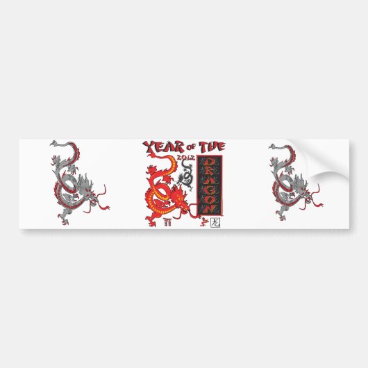 Chinese nieuwjaardraak bumpersticker (Voorkant)